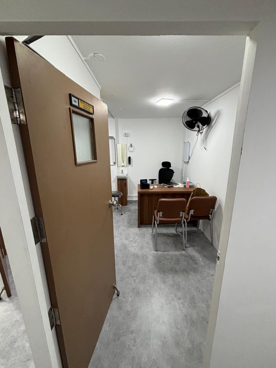 The corridor leading to the consulting rooms